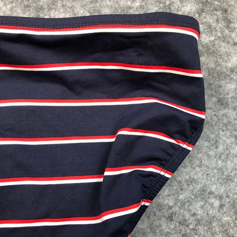 Lauren Ralph Lauren Bikini Bottom 6 Logo Hardware Hipster Patriotic Stripe Blue - Picture 8 of 10
